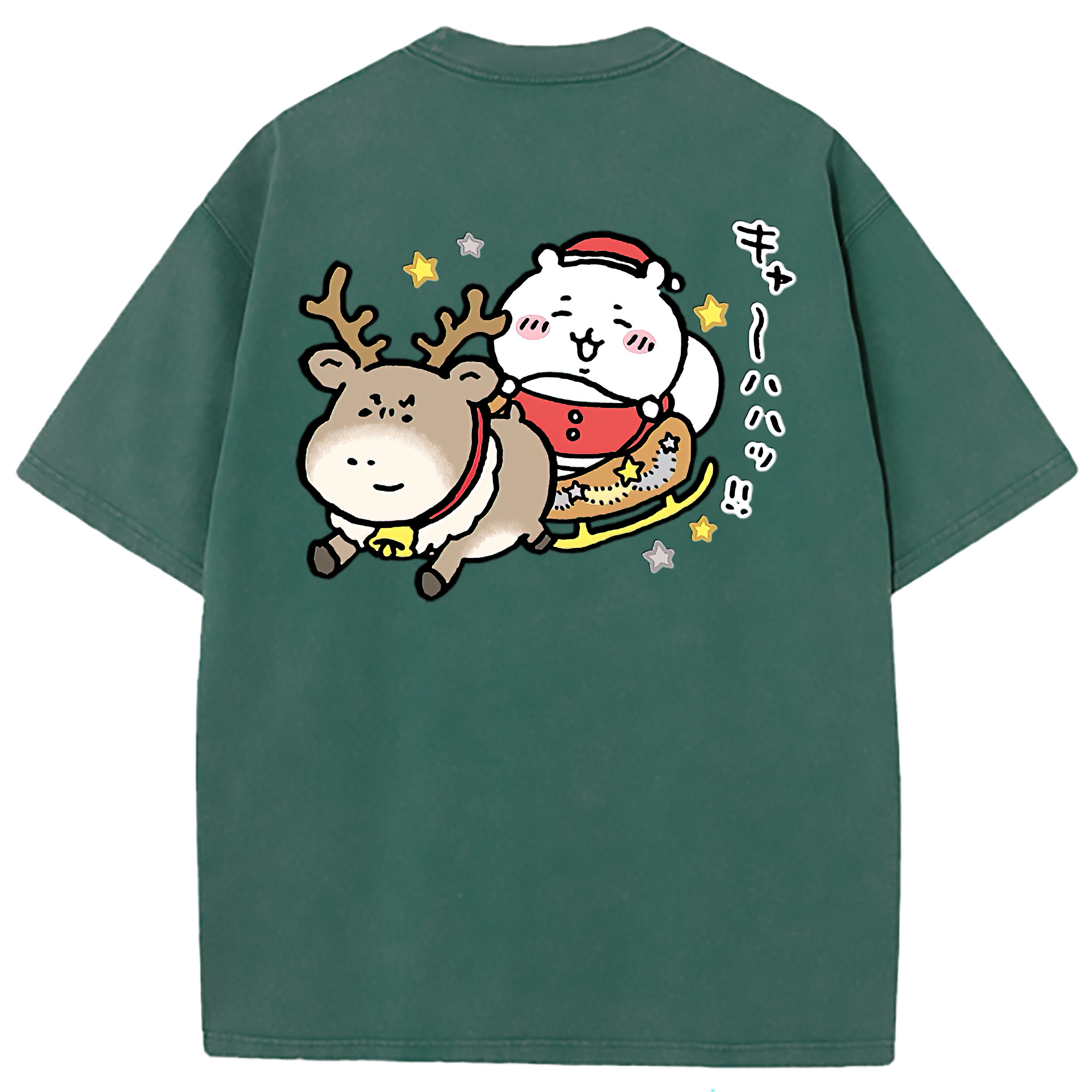 （画像用） ちいかわ ちいかわ Chii-kawa chiikawa 綿100% ヴィンテージ風 半袖Tシャツ（背面プリント）
